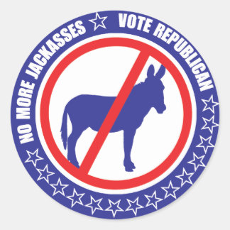 vote republican classic round sticker