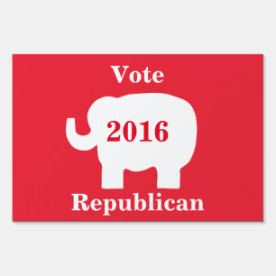 Vote Republican Election 2016 Red Elephant Yard Sign