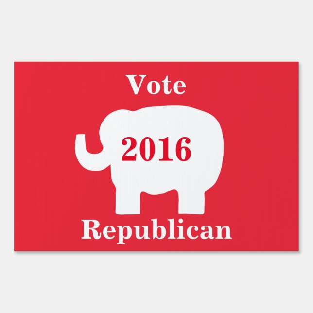 Vote Republican Election 2016 Red Elephant Yard Sign (Front)