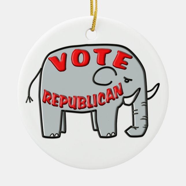 VOTE REPUBLICAN (Elephant) Ceramic Ornament (Front)
