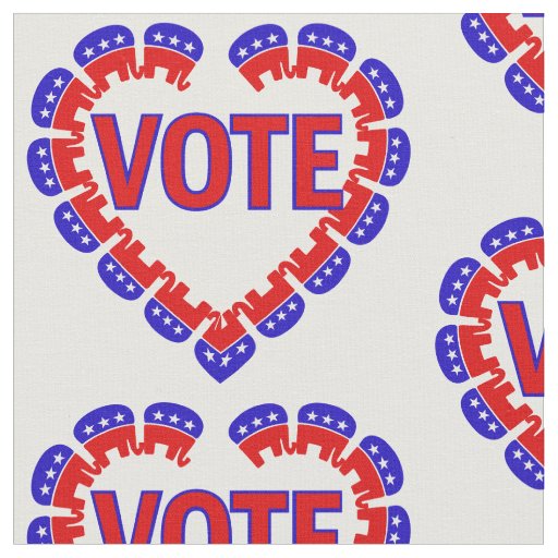 vote republican elephant fabric
