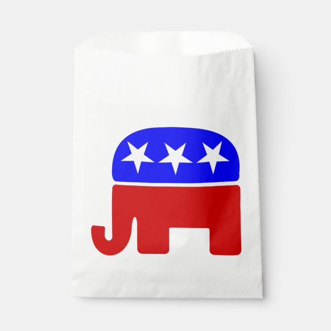  vote republican elephant politics election favor bag (Front)