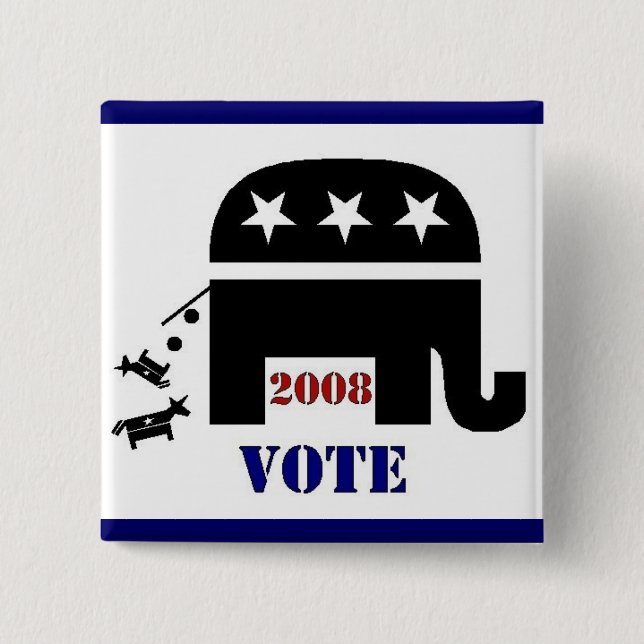 VOTE REPUBLICAN IN 2008 BUTTON (Front)