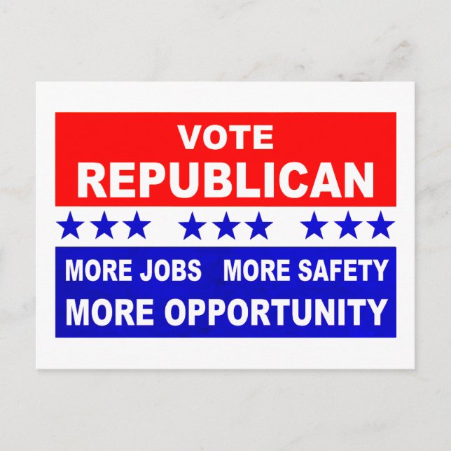 Vote Republican More Jobs, Safety, and Opportunity Postcard (Front)