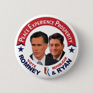 Vote Republican Romney & Ryan Pinback Button