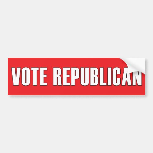 VOTE REPUBLICAN Simple EASY TO READ Bold Red GOP Bumper Sticker