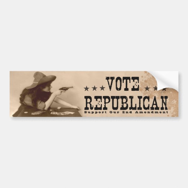 Vote Republican Vintage 2nd Amendment Bumper Sticker (Front)