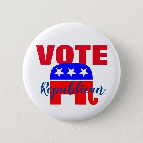 VOTE Republican with Patriotic Elephant Button