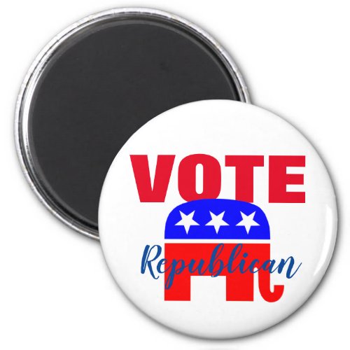 VOTE Republican with Patriotic Elephant Magnet