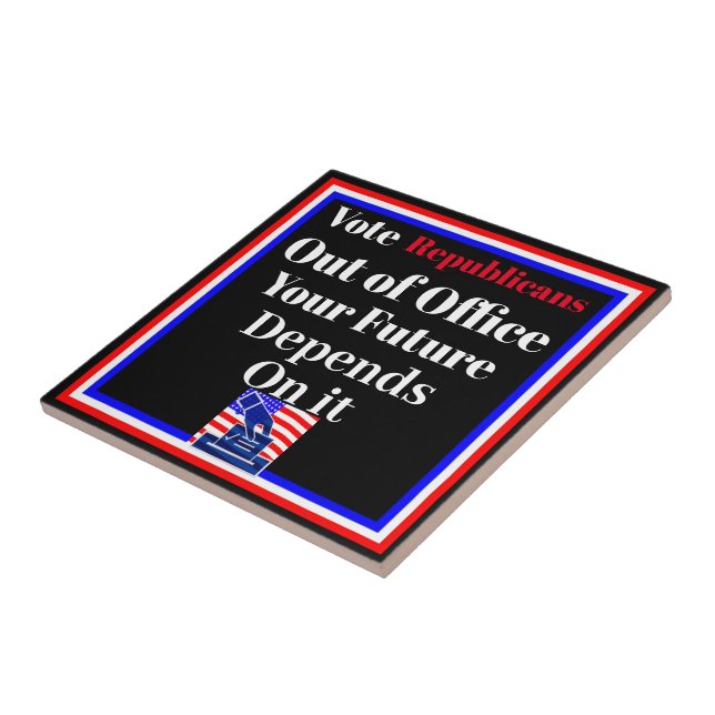 Vote Republicans Out of Office Ceramic Tile (Side)