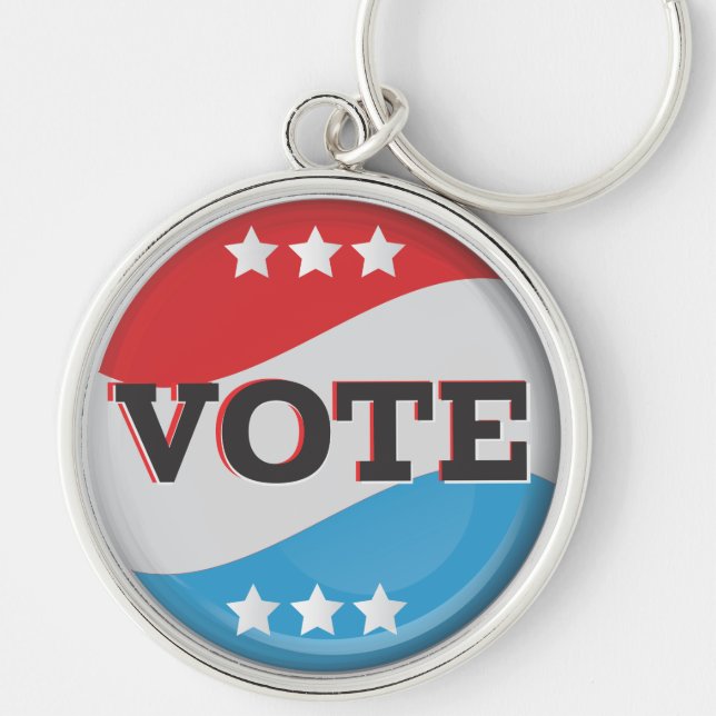 Vote Retro Badge Keychain (Front)