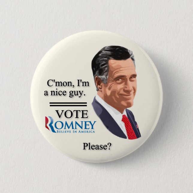 Vote Romney Please? Button (Front)