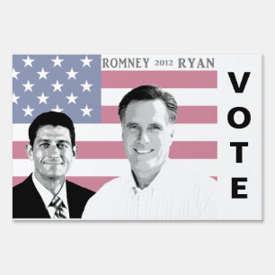 Vote Romney Ryan 2012 Presidential election Sign