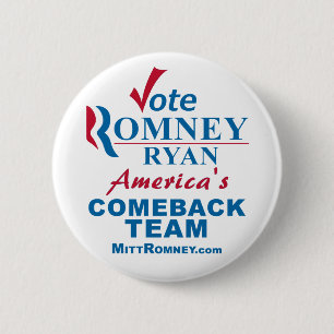 Vote Romney Ryan Pinback Button