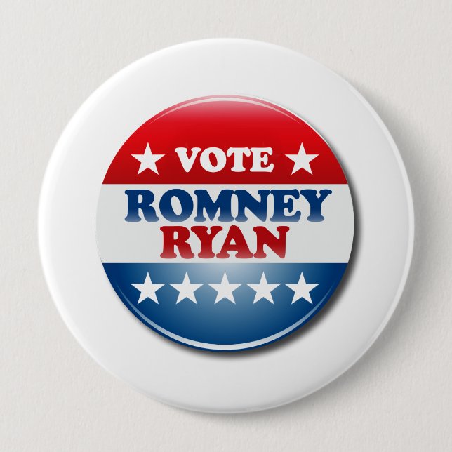VOTE ROMNEY RYAN VP ROUND.png Pinback Button (Front)