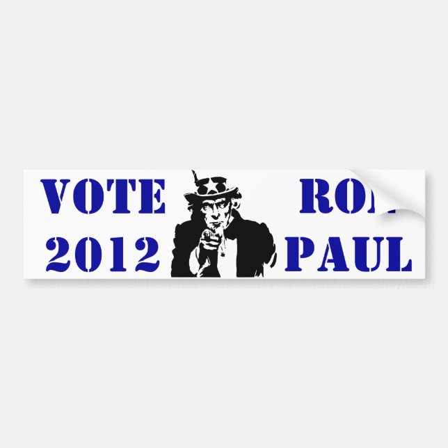 VOTE RON PAUL 2012 BUMPER STICKER (Front)