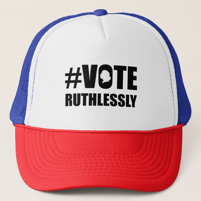 VOTE RUTHLESSLY, Women's Rights Notorious RBG Trucker Hat (Front)