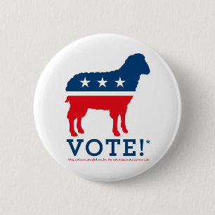 Vote! Sheep Party Logo Button