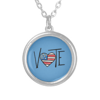 VOTE SILVER PLATED NECKLACE