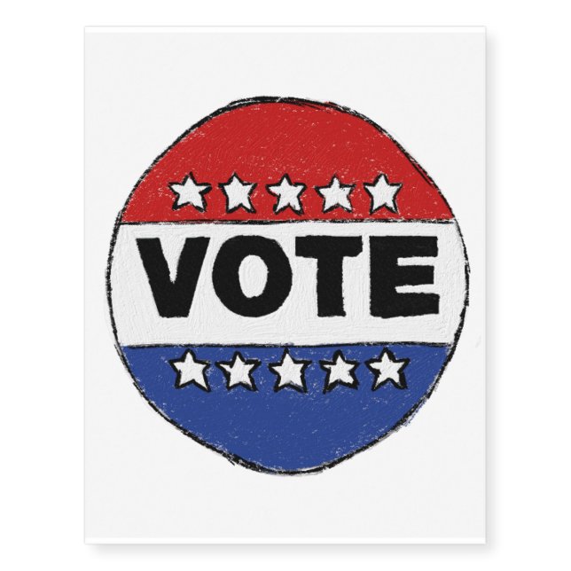 Vote Sketch Temporary Tattoos (Front)