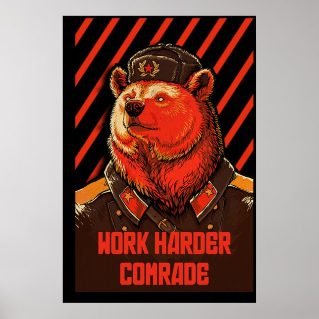Vote Soviet bear - russian bear meme Poster (Front)