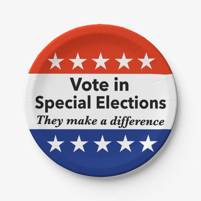 Vote Special Elections Paper Plates (Front)