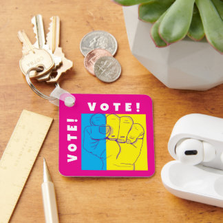 Vote square key chain