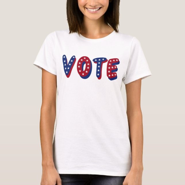 Vote Stars Red White And Blue T-Shirt (Front)