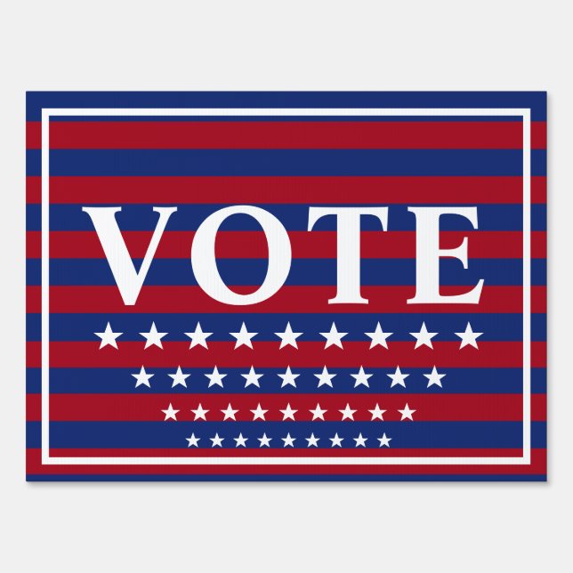 Vote Stars Stripes Yard Sign (Back)