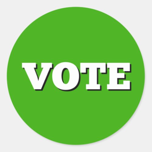 Vote Sticker on Green Background