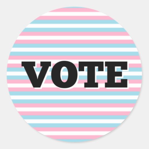 Vote Sticker on Trans Pride Background