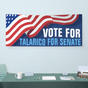 Vote Talarico for Senate American Flag Banner