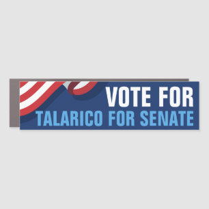 Vote Talarico for Senate American Flag Bumper Car Magnet
