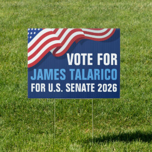 Vote Talarico for U.S. Senate American Flag Yard Sign
