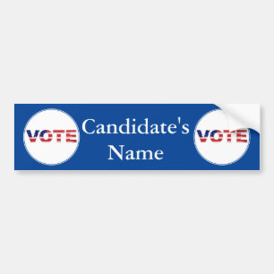 Vote Text In Flag Colors Blue Bumper Sticker