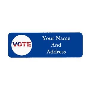 Vote Text In Flag Colors Blue Label