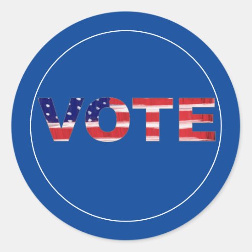 Vote Text In Flag Colors Classic Round Sticker