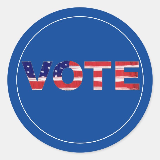 Vote Text In Flag Colors Classic Round Sticker (Front)
