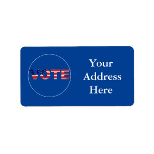 Vote Text In Flag Colors Label