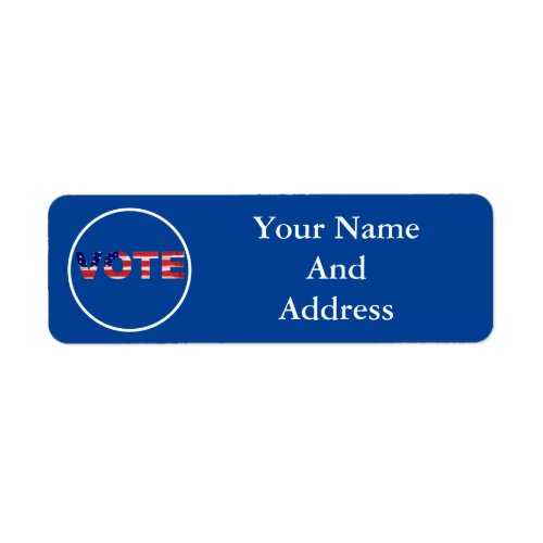 Vote Text In Flag Colors Label
