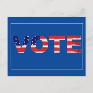 Vote Text In Flag Colors Postcard