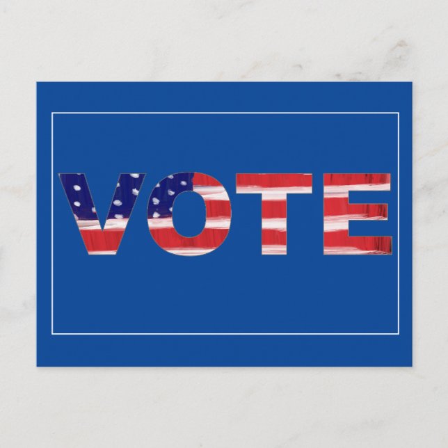 Vote Text In Flag Colors Postcard (Front)