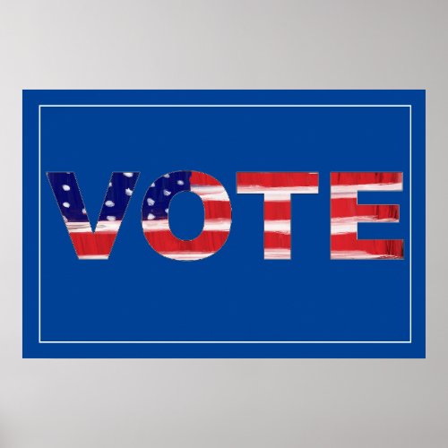 Vote Text In Flag Colors Poster