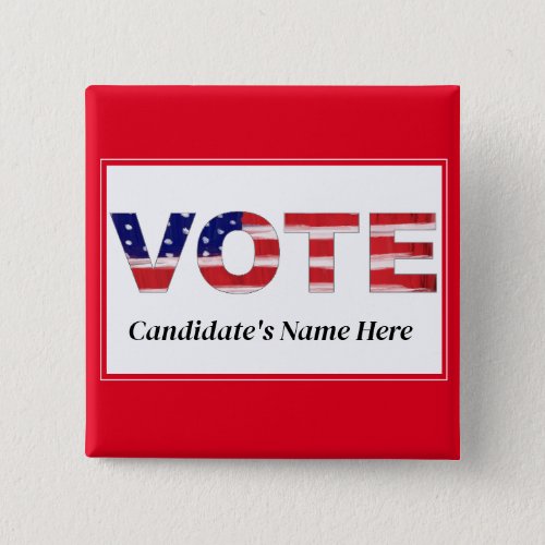 Vote Text In Flag Colors Red Candidates Name Button