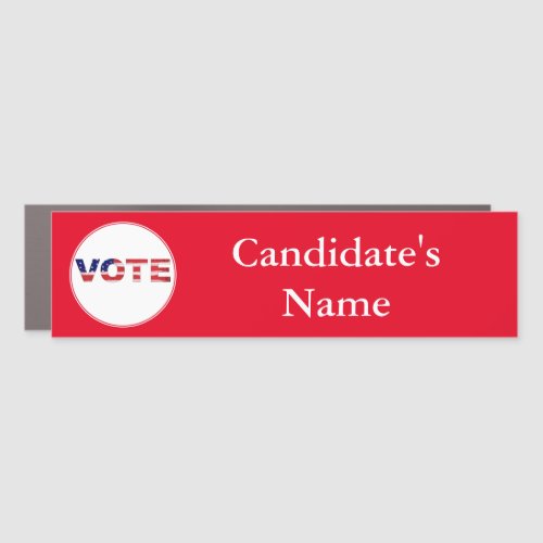 Vote Text In Flag Colors Red Car Magnet