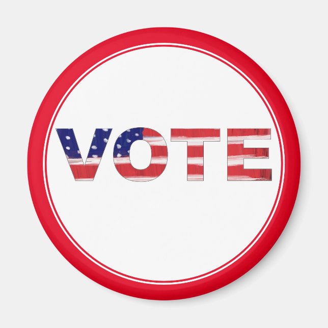 Vote Text In Flag Colors Red Magnet (Front)