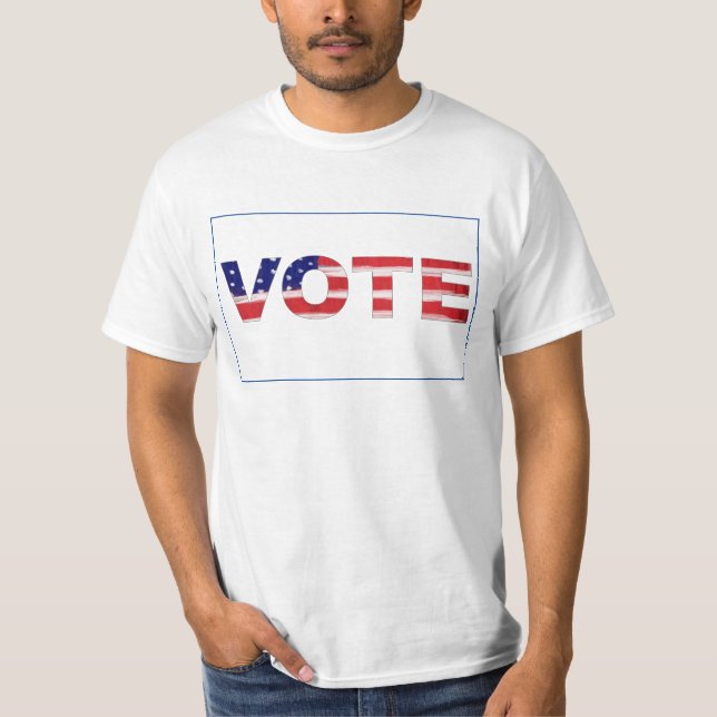 Vote Text In Flag Colors T-Shirt (Front)