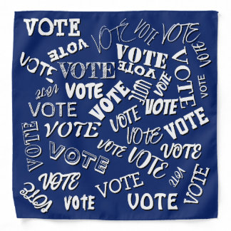 Vote text pattern font election white blue bandana