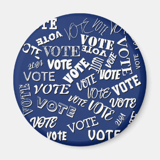 Vote text pattern font election white blue magnet