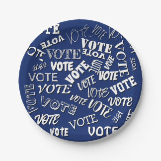 Vote text pattern font election white blue paper plates